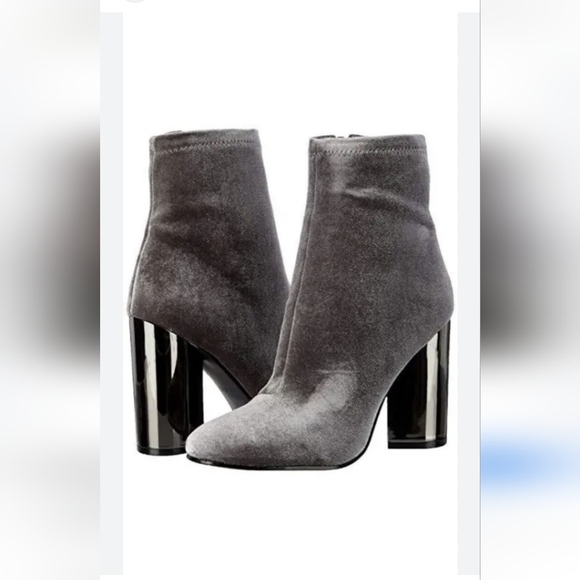 Aldo Shoes - ALDO CASSYDIE GREY CRUSHED VELVET MIRROR HIGH HEEL ANKLE BOOTS SIZE 8